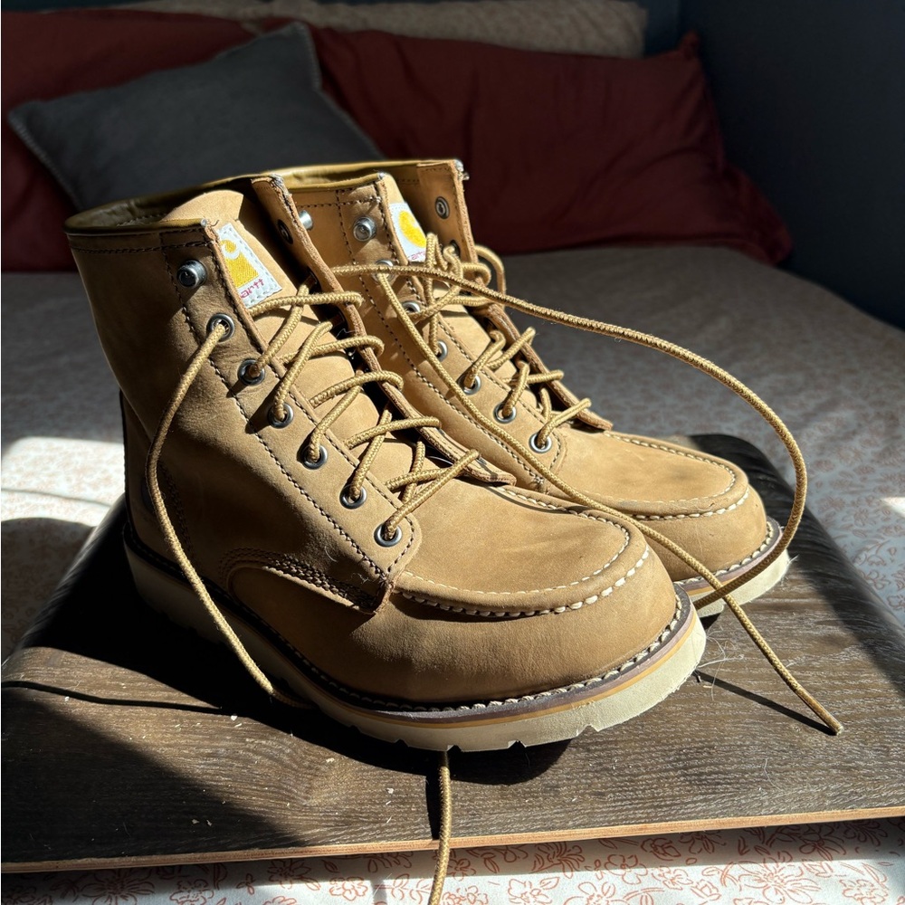 Women’s waterproof steel toe wedge work boots